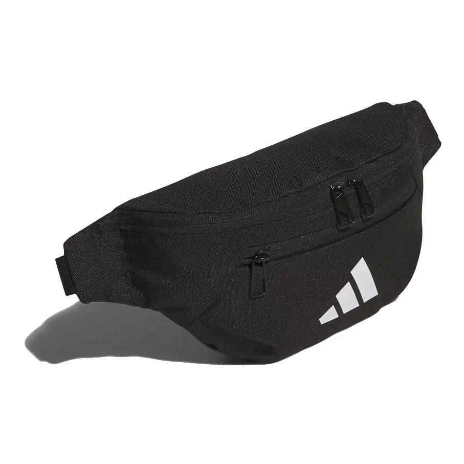 Pochete Adidas Essentials Treino Preta aberta mostrando compartimentos internos